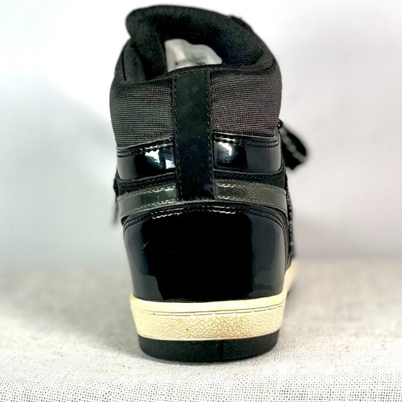 Nike Force High Top Sneakers Women’s Size 8 Black Glossy Classic Streetwear - Picture 8 of 16